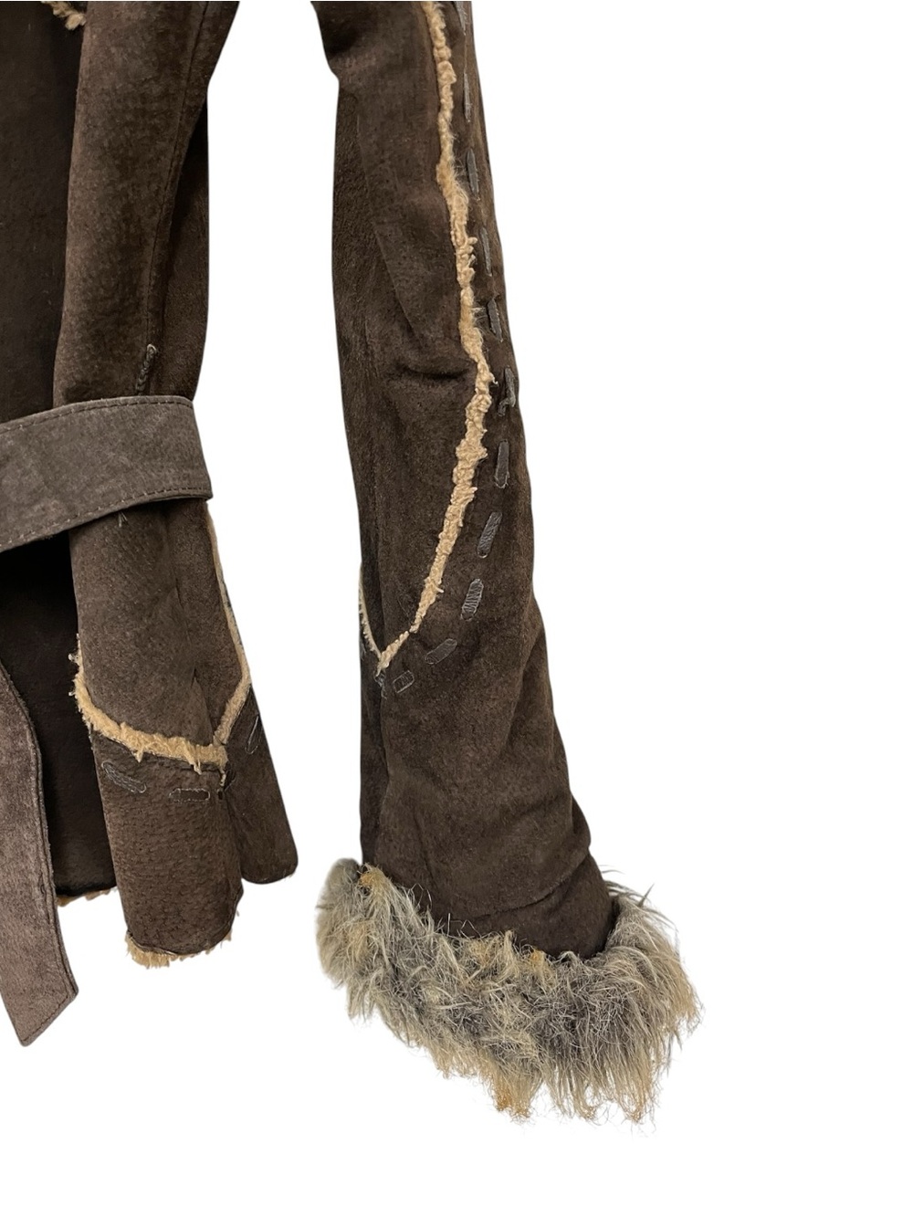 1990s Y2K Vintage Wilsons Leather Suede Jacket Penny Lane Boho Style Faux Fur S - Picture 5 of 8